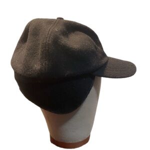 Vintage Bogner designer luxe black wool blend with ear flaps embroidered logo XL